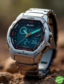 GSW-210M2-WA-1DR Analog-Digital Black Silver Stainless Steel