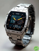 GSW-2M2110-WA-1DR Analog-Digital Black Silver Stainless Steel.