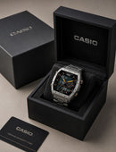 GSW-2M2110-WA-1DR Analog-Digital Black Silver Stainless Steel.